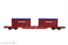 PT Trains 919001 - Wagen Sgnss TAKARGO Ep VI (38 94 455 2 057-7) + 2x CONT 20´OT TAKARGO