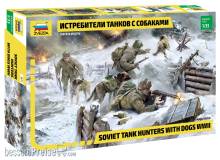 Zvezda 923611 - 1/35 sowjetische Panzerjäger mit Hunden