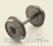 Hädl 925026 - Radsatz, 6,2 mm Durchmesser, 15,1 mm, Achslänge, einseitig isoliert, Messing vernickelt, H0e