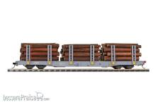 Bemo 9481119 - RhB Rp-w 8359 Rungenwagen mit Echtholzlaung