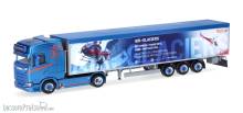 Herpa 957229 - Scania CS20 HD Schubboden-Sattelzug Rüegsegger/Air Glacier