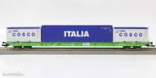 Igra Model 96010073 - Containertragwagen Sggnss SETG Italia 40´ + 2x Cosco OT 20´