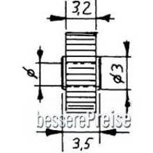 Weinert 9611 - Modul 0,4 Kunststoff-StirnzahnradZähnezahl 20Bohrung 2,03 mm