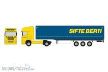 Herpa 961721 - Scania R 04 Topline Gardinenplanen-Sattelzug ´Sifte Berti´ SpurN