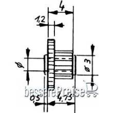 Weinert 9631 - Kunststoff-StufenzahnradZähnezahl 10 bei Modul 0,4 auf 27 bei Modul 0,3Bohrung 2,03 mm
