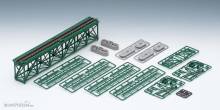 Tomytec 972670 - Fachwerkbrücke, 280 mm, Grün, mit Brückenträger