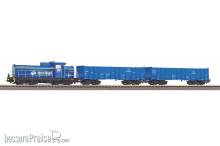 Piko 97937 - Start-Set mit Bettung Güterzug Diesellok SM 42 mit 2 offenen Güterwagen PKP Cargo IV