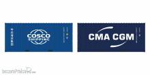 Igra Model 98010028 - 2-tlg set Cosco LC (modré) + CMA-CGM LC