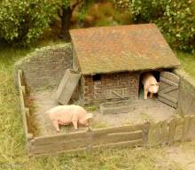 Model Scene 98519 - Kleiner Schweinestall H0 (bausatz)