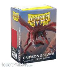 Dragon Shield ART15072 - DS100 Matte Dual - Crimson & Silver