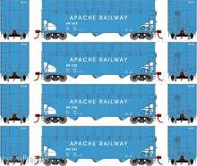 Athearn 75001291 - 40´ Woodchip Hopper Apache Railway 4-Wagen APA #1215 / 1222 / 1238 / 1241