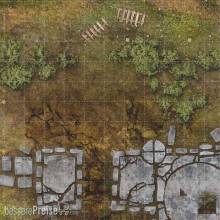 Bandua BAMAT00469 - Ruins Shock 36X24- Roleplay Mat (PVC/Vinly) Rolled Version