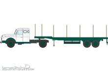 REE Modeles CB-191 - Camion Willeme Tracteur couchette + Remorque à ridelles transport de bois