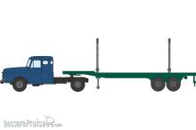 REE Modeles CB-193 - Camion Willeme Tracteur couchette + Remorque transport de Grumes