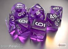Chessex CHX20377 - Translucent Mini-Polyhedral Purple/white 7-Die Set