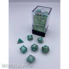 Chessex CHX20403 - Marble Mini-Polyhedral Oxi-Copper/white 7-Die Set