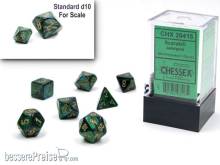 Chessex CHX20415 - Scarab® Mini-Polyhedral Jade/gold 7-Die Set