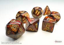 Chessex CHX20419 - Scarab® Mini-Polyhedral Blue Blood/gold 7-Die Set