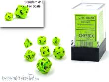 Chessex CHX20430 - Vortex® Mini-Polyhedral Bright Green/black 7-Die Set