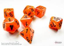Chessex CHX20433 - Vortex® Mini-Polyhedral Orange/black 7-Die Set