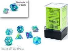 Chessex CHX20546 - Festive® Mini-Polyhedral Waterlily™/white 7-Die set