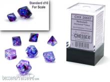 Chessex CHX20557 - Nebula® Mini-Polyhedral Nocturnal™/blue Luminary™7-Die Set