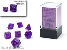 Chessex CHX20587 - Borealis® Mini-Polyhedral Royal Purple/gold Luminary™7-Die Set