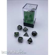 Chessex CHX20645 - Gemini® Mini-Polyhedral Black-Grey/green 7-Die Set