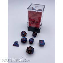 Chessex CHX20658 - Gemini® Mini-Polyhedral Black-Starlight/red 7-Die Set