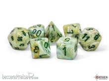 Chessex CHX22409 - Marble Mega-hedral Green/dark green 7-Die Set
