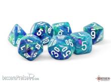Chessex CHX22546 - Festive® Mega-hedral Waterlily/white 7-Die set