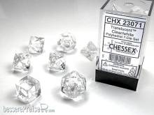 Chessex Würfel CHX23071 - Clear w/white Translucent Polyhedral 7-Die Sets