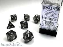 Chessex Würfel CHX23078 - Smoke w/white Translucent Polyhedral 7-Die Sets