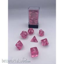 Chessex CHX23084 - Translucent Polyhedral Pink/white 7-Die Set