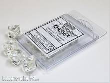 Chessex Würfel CHX23271 - Clear w/white translucent Ten d10 Sets