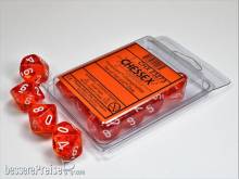 Chessex Würfel CHX23273 - Orange w/white translucent Ten d10 Sets