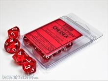 Chessex Würfel CHX23274 - Red w/white translucent Ten d10 Sets