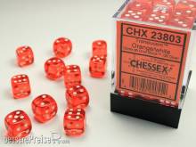 Chessex CHX23803 - Translucent 12mm d6 Orange/white Dice Block (36 dice)