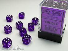 Chessex CHX23807 - Translucent 12mm d6 Purple/white Dice Block (36 dice)