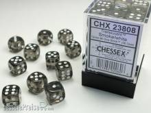 Chessex CHX23808 - Translucent 12mm d6 Smoke/white Dice Block (36 dice)