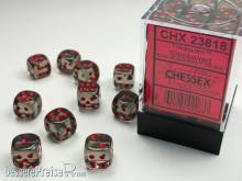 Chessex CHX23818 - Translucent 12mm d6 Smoke/red Dice Block (36 dice)