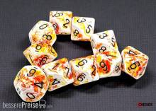 Chessex CHX24203 - Brush Sunrise/black Set of Ten d10s