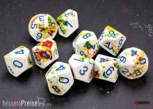 Chessex CHX24209 - Brush Breezy/blue Set of Ten d10s