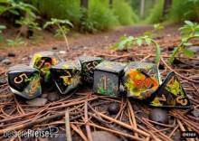 Chessex CHX24405 - Brush Polyhedral Deep Forest/gold 7-Die Set