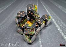 Chessex CHX24605 - Brush 16mm d6 Deep Forest/gold Dice Block (12 dice)