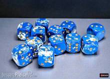 Chessex CHX24606 - Brush 16mm d6 Wavebreak/gold Dice Block (12 dice)