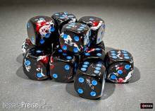 Chessex CHX24608 - Brush 16mm d6 Dark Side/blue Dice Block (12 dice)