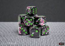 Chessex CHX24614 - Brush 16mm d6 Paintball/green Dice Block (12 dice)