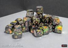 Chessex CHX24805 - Brush 12mm d6 Deep Forest/gold Dice Block (36 dice)