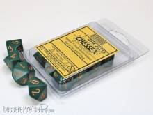 Chessex Würfel CHX25215 - Dusty Green/gold Opaque Polyhedral Ten d10 Sets